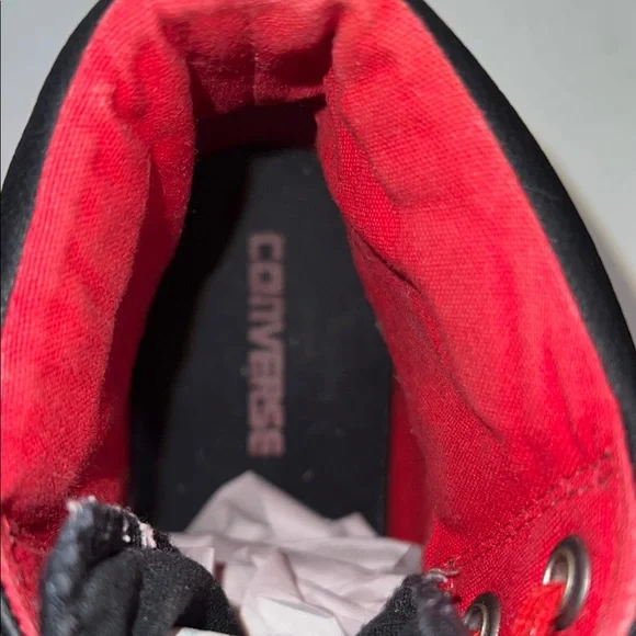 Converse Street Hiker Black with Red Lace High-Top Sneakers - Picture 12 of 15